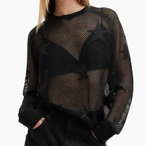 ALL SAINTS MESH OVERLAY DRESS